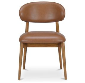 Ellie Brown Leather Upholstered Dining Chair