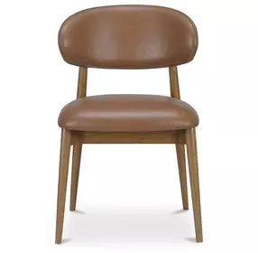 Ellie Brown Leather Upholstered Dining Chair