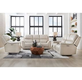 Westville Steamboat Quartz Leather Zero Gravity Power Reclining with USB Charging Living Room Set