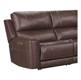 Easton Steamboat Brown Leather Zero Gravity Power LAF Recliner