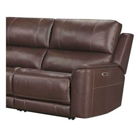 Easton Steamboat Brown Leather Zero Gravity Power RAF Recliner