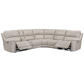 Easton Steamboat Quartz Leather Zero Gravity Power Reclining Sectional with USB Charging