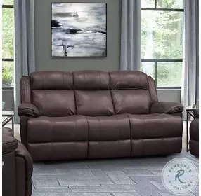 Midnight Florence Brown Power Reclining Sofa with Power Headrest