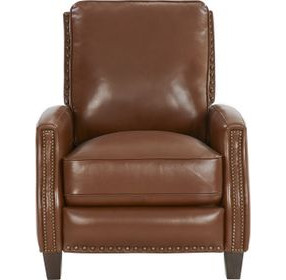 Melrose Colchester Bitters Leather Push Thru The Arms Recliner with Nailhead Trim