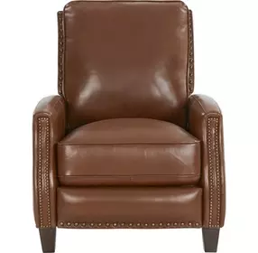 Melrose Colchester Bitters Leather Push Thru The Arms Recliner with Nailhead Trim