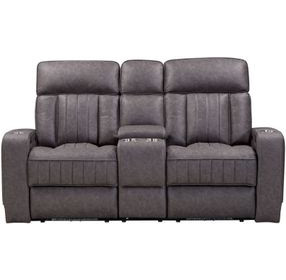 Equinox Mercury 74" Power Reclining Console Loveseat With Power Headrest
