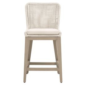Woven Outdoor Shell Performance Fabric Upholstered Mesh Counter Height Stool