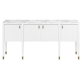 Eave Uplifting White 1 Drawer Sideboard with Stone Top