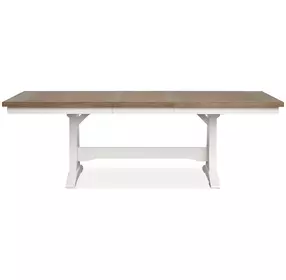 Crownfall Whisper White and Cerused Nutmeg 92" Extendable Rectangular Dining Table
