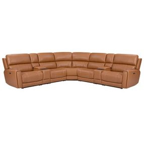 Hancock Apple Cider 7 Piece Zero Gravity Power Reclining Sectional with USB Charging