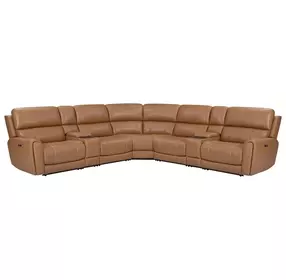 Hancock Apple Cider 7 Piece Zero Gravity Power Reclining Sectional with USB Charging