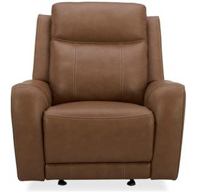 Haywood Butternut Leather Glider Power Recliner with USB Charging