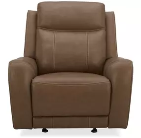 Hawthorne Butternut Leather Glider Power Recliner with USB Charging