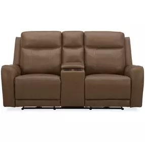 Haywood Butternut 79" Power Reclining Console Loveseat With Power Headrest