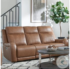 Hawthorne Butternut Power Reclining Sofa with Power Headrest
