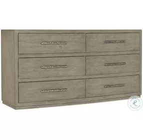Blue Ridge Soft Smoked Gray Chimney Gap Six Drawer Dresser