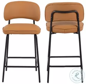 Blythe Orange Counter Height Stool Set Of 2
