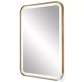 Westbrook Brushed Brass Mirror with Integrated LED Lighting