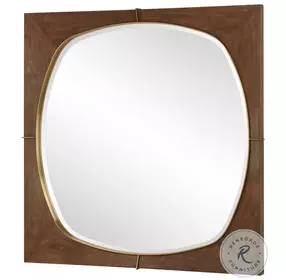 Garonne Antique Walnut Stain Wash Square Mirror