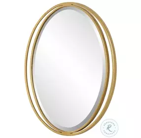 Rhodes Antique Metallic Gold Leaf Oval Mirror