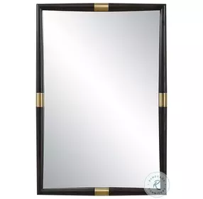 Larkin Dark Oak And Antique Brass Mirror