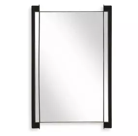 Langston Matte Black and Gold Rectangular Wall Mirror