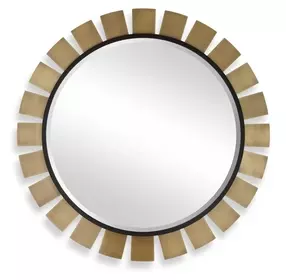 Fairmont Antique Brass Round 45" Wall Mirror