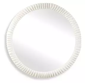 Langston Matte White Round Wall Mirror
