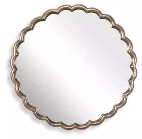 Alden Antique Brass Round Wall Mirror