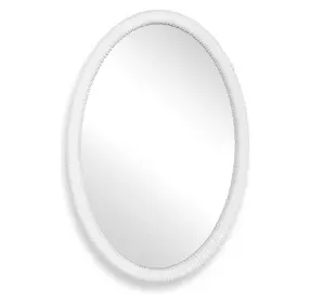 Arlington Matte White Oval Wall Mirror