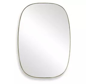 Kingsley Distressed Antique Gold Oval Wall Mirror