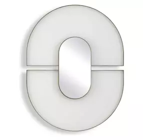 Oakley Antique Gold and White Oval Wall Mirror