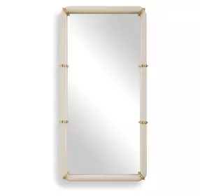 Monterey White and Gold Rectangular Wall Mirror