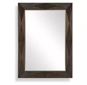 Fairmont Dark Walnut and Brass Rectangular Wall Mirror
