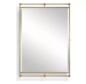 Alden Antique Brass and Amber Rectangular Wall Mirror