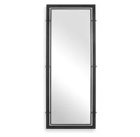 Hamilton Dark Bronze and Antique Brass Rectangular Tall Wall Mirror