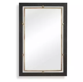 Somerset Dark Bronze and Antique Brass Rectangular Wall Mirror