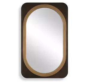 Fairmont Dark Bronze and Gold Oval Wall Mirror
