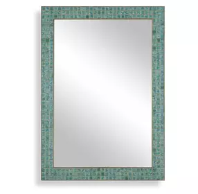 Belmont Teal and Gold Rectangular Wall Mirror