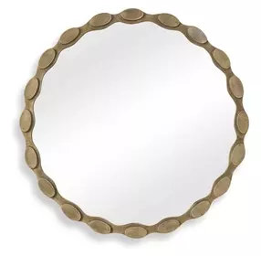 Grafton Aged Brass Round Wall Mirror
