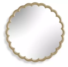 Alden Warm Ivory Round Wall Mirror