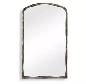 Langston Antique Nickel Arched Wall Mirror