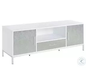 Mirage Neutral White And Silver TV Stand