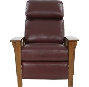 Mission Marisol Cabernet Leather Push Thru The Arms Recliner