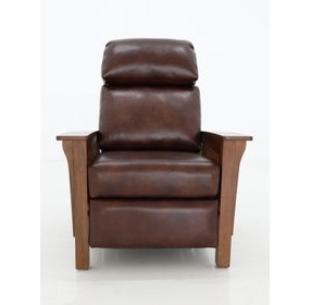 Mission Wenlock Fudge Leather Push Thru The Arms Recliner