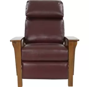 Mission Marisol Cabernet Leather Push Thru The Arms Recliner