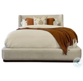 Seraphina Blanched Almond Upholstered King Panel Bed