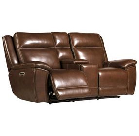 Jameson Hickory Zero Gravity Power Reclining Console Loveseat With Power Headrest
