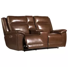 Jameson Hickory Zero Gravity 80" Power Reclining Console Loveseat With Power Headrest