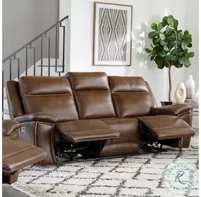 Jameson Hickory Zero Gravity Power Reclining Sofa With Power Headrest